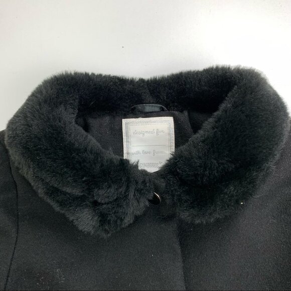Gymboree Black Dress Coat with Faux Fur  Collar - Picture 4 of 11
